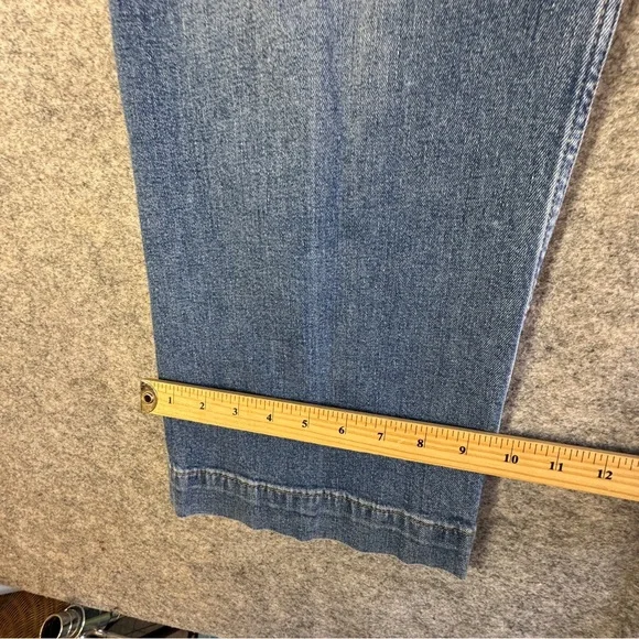 Pilcro Wide Leg Jeans Skipper Blue High Rise Denim Minimalist Size 26 Casual - Picture 10 of 16